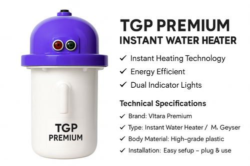 TGP Premium Instant Water Heater / 1 year guarantee / Shock Proof / 1 Litre / Auto cut-off / Instant Heating